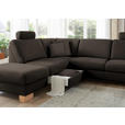 ECKSOFA in Mikrofaser Mokka  - Wildeiche/Beige, KONVENTIONELL, Holz/Textil (236/286cm) - Voleo