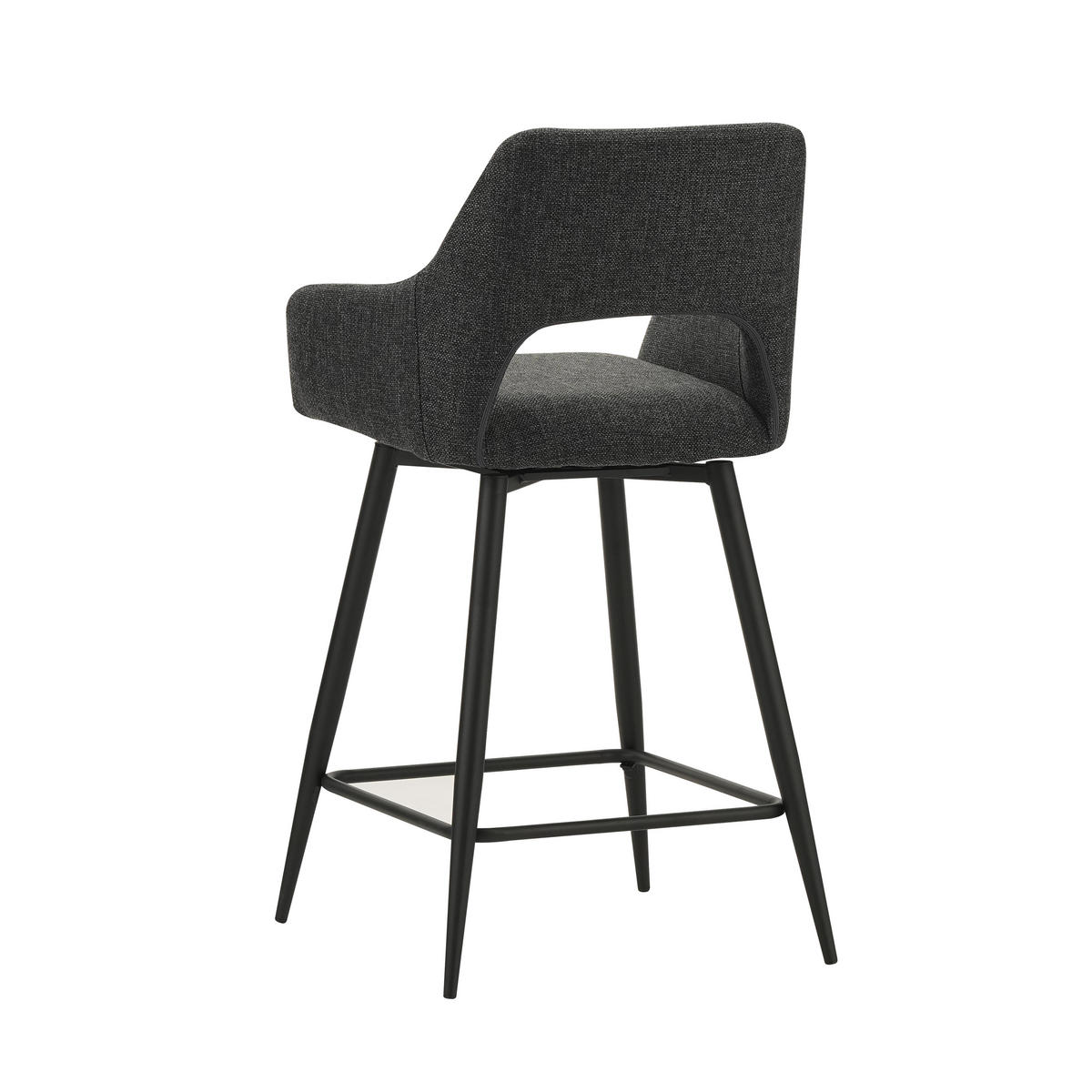 BARHOCKER-SET in Schwarz  - Schwarz, MODERN, Textil/Metall (51,5/97/54cm) - MID.YOU