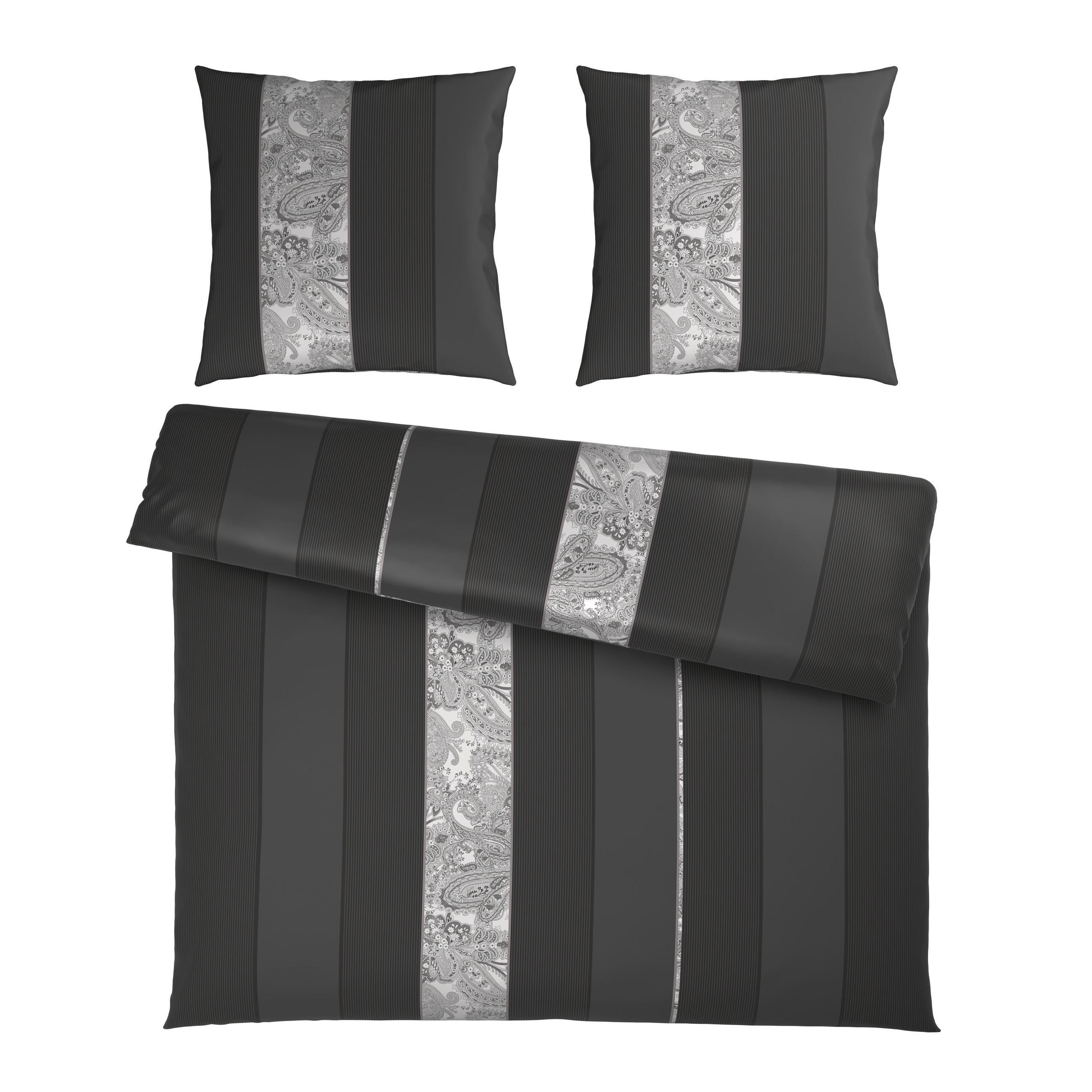 BETTWÄSCHE STRIPES DK Satin 200/200 cm  - Anthrazit, Design, Textil (200/200cm) - Dieter Knoll