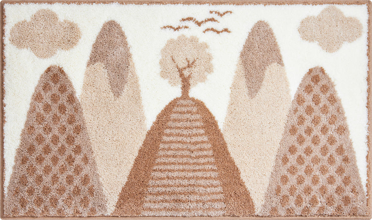 BADTEPPICH Mountains Beige 60/90 cm  - Beige, Basics, Kunststoff/Textil (60/90cm) - Grund