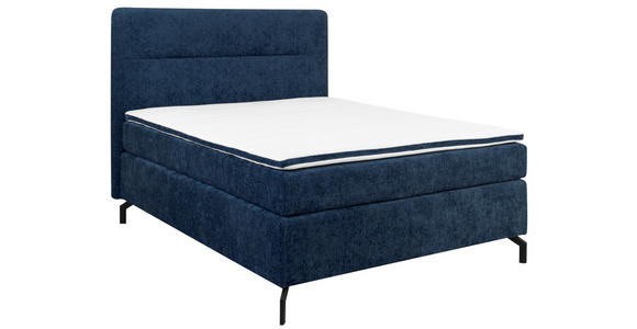BOXSPRINGBETT 140/200 cm  in Dunkelblau  - Schwarz/Dunkelblau, Design, Textil/Metall (140/200cm) - Esposa