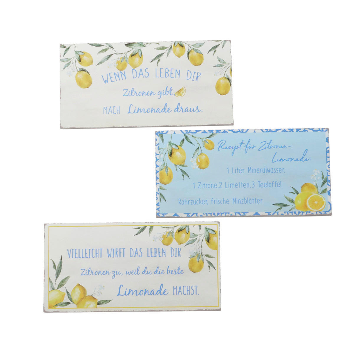 DEKOSCHILD 40/20 cm  - Blau/Gelb, Basics, Metall (40/20cm)