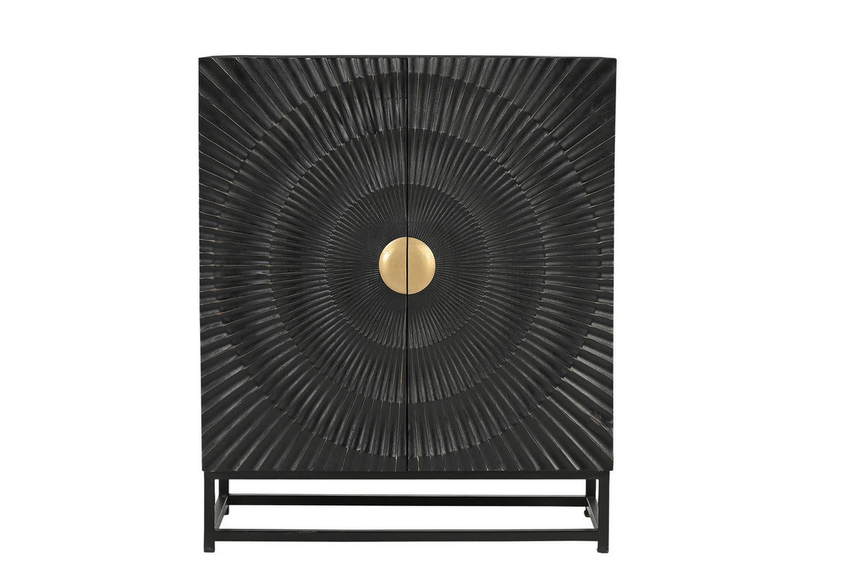 KOMMODE , ,  - Goldfarben/Schwarz, Design, Holz/Metall (75/35/90cm) - MID.YOU