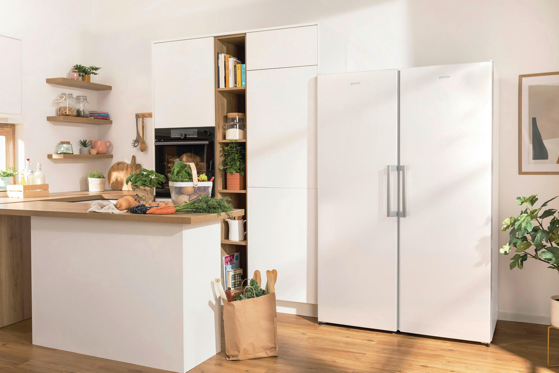 GEFRIERSCHRANK FN619EEW5  - Weiß, MODERN, Glas/Kunststoff (59,5/185/66,3cm) - Gorenje