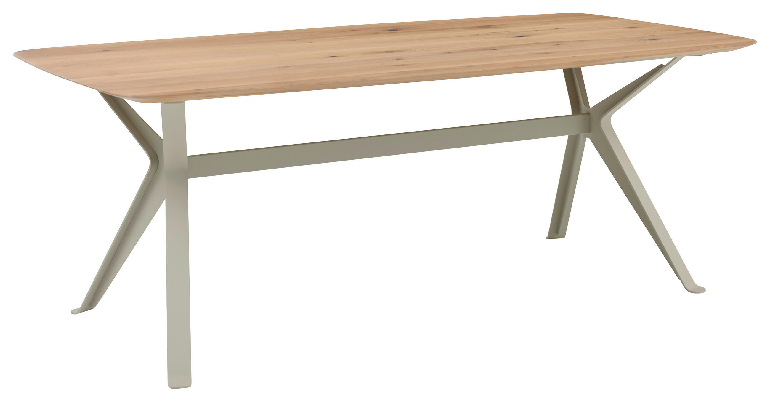 ESSTISCH Asteiche massiv rechteckig Eiche Bianco  - Eiche Bianco/Hellgrau, Design, Holz/Metall (200/100/75cm) - Musterring