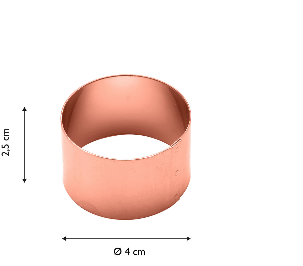 SERVIETTENRINGESET   4 Stück  - Kupferfarben, Basics, Metall (4/2,5cm) - Echtwerk