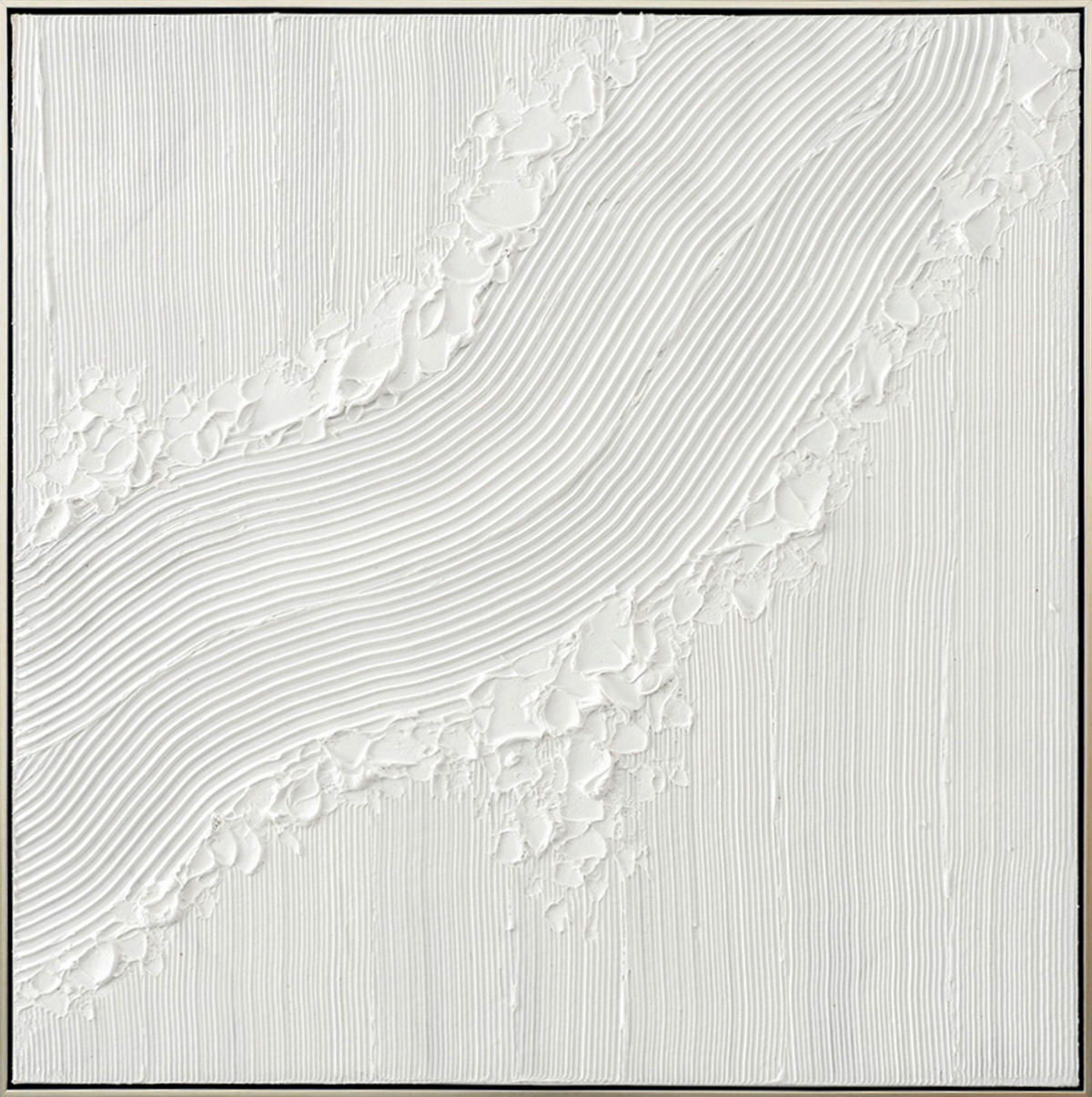 ÖLGEMÄLDE Abstraktes 85/85 cm  - Silberfarben/Weiß, Design, Holz/Kunststoff (85/85cm) - Monee