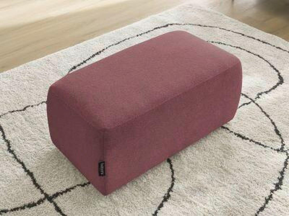 HOCKER ATILLA Flachgewebe Rot  - Rot/Schwarz, MODERN, Kunststoff/Textil (92/44/48cm)