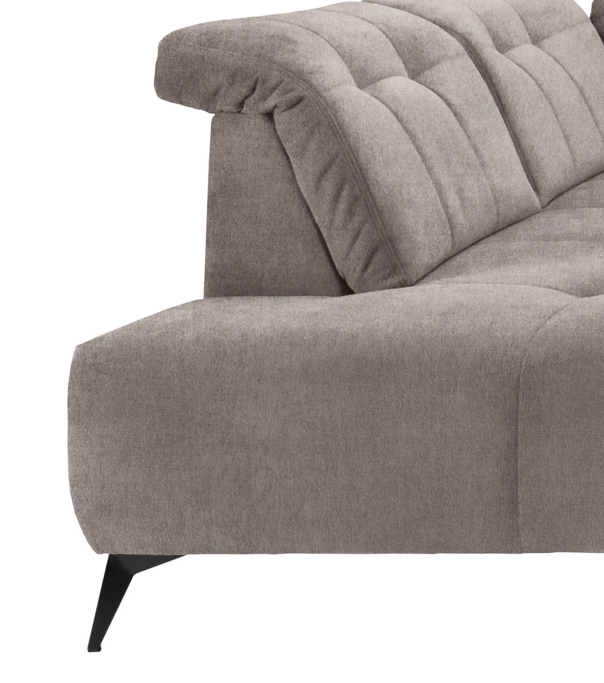WOHNLANDSCHAFT in Mikrofaser Taupe  - Taupe/Schwarz, Modern, Textil/Metall (200/337/180cm) - Livetastic