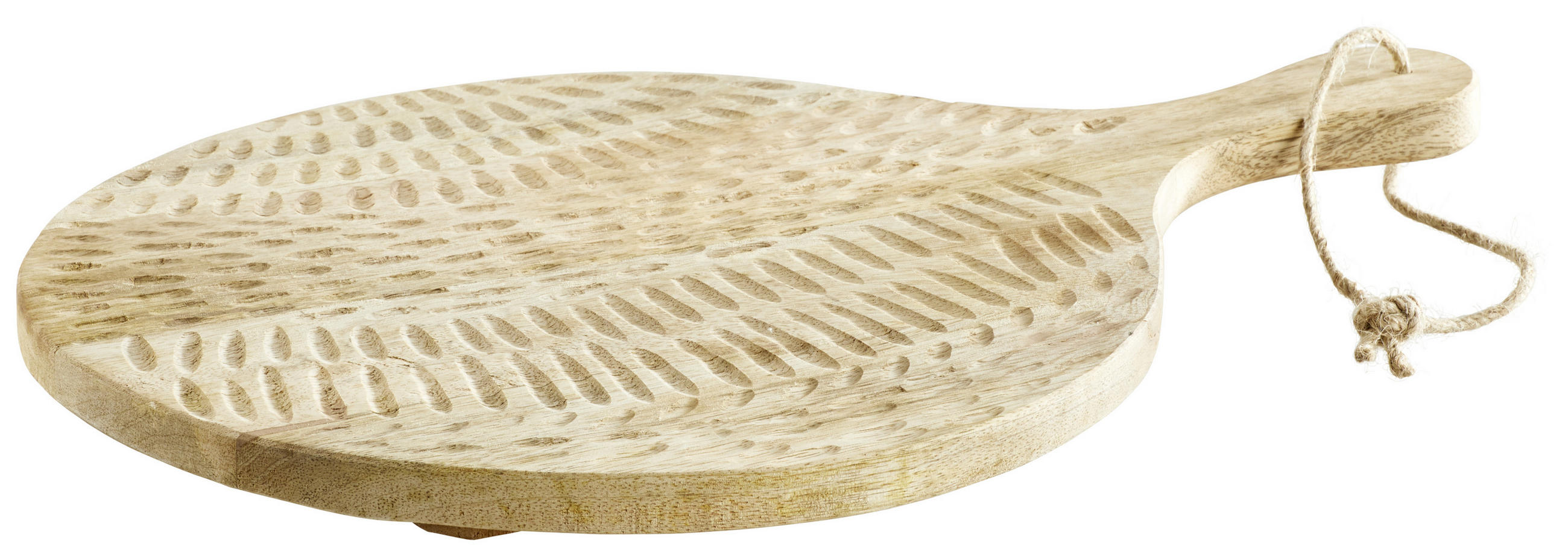 Dekobrett 30cm D mit Griff - Naturfarben, Trend, Holz (42/30/2cm) - Light & Living