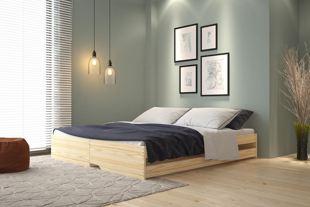Bett "Lotar" , 90/200 cm Naturfarben  - Naturfarben, Konventionell, Holz (90/200cm) - MID.YOU