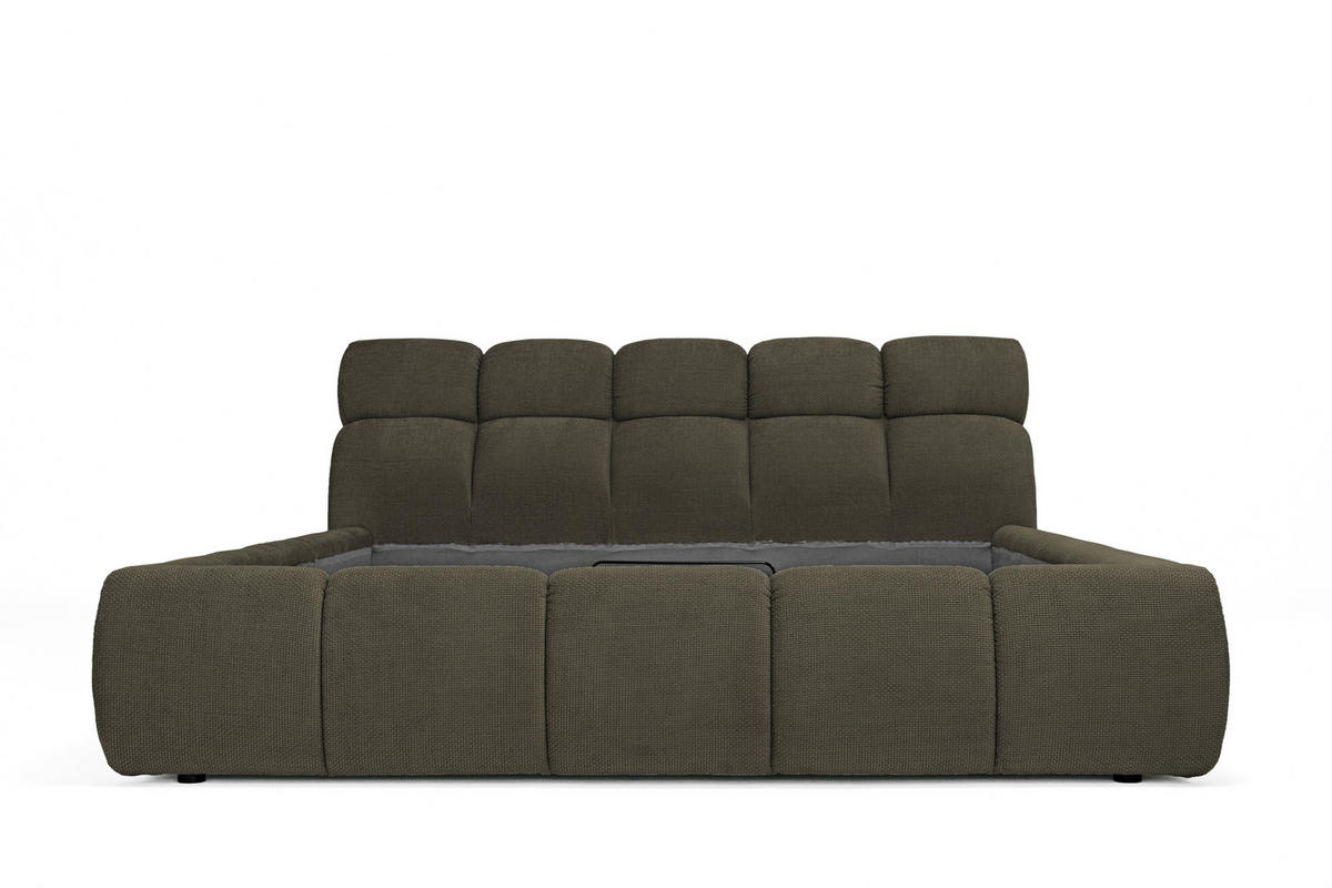 POLSTERBETT 180/200 cm  in Olivgrün  - Schwarz/Olivgrün, Design, Kunststoff/Textil (180/200cm) - Esposa