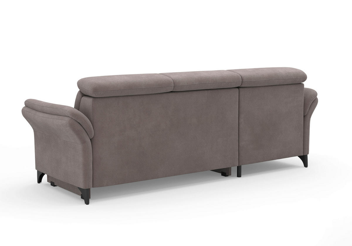 ECKSOFA GLENDALE E Taupe Flachgewebe  - Taupe/Schwarz, KONVENTIONELL, Textil/Metall (166/253cm) - Sit & More