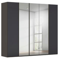 DREHTÜRENSCHRANK 251/223/60 cm,  in Graphitfarben, 5-türig  - Graphitfarben, Basics, Glas/Holzwerkstoff (251/223/60cm) - Novel