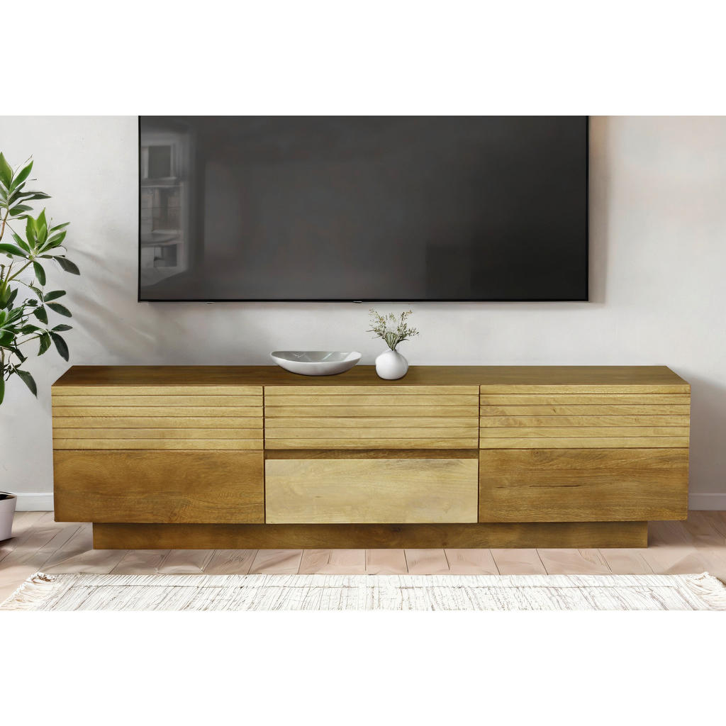 Thumbnail - Livetastic Lowboard, Natur, Hellbraun, Holz, Mangoholz, massiv, 2 Schubladen, 170x45x40 cm, Holzmöbel, Kleinmöbel Holz, ...