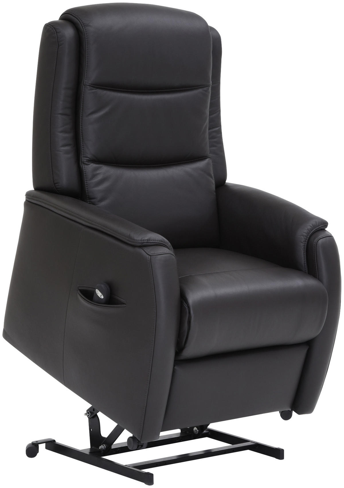 FERNSEHSESSEL in Dunkelbraun  - Dunkelbraun/Schwarz, Konventionell, Leder/Kunststoff (72/109/82cm) - Valdera