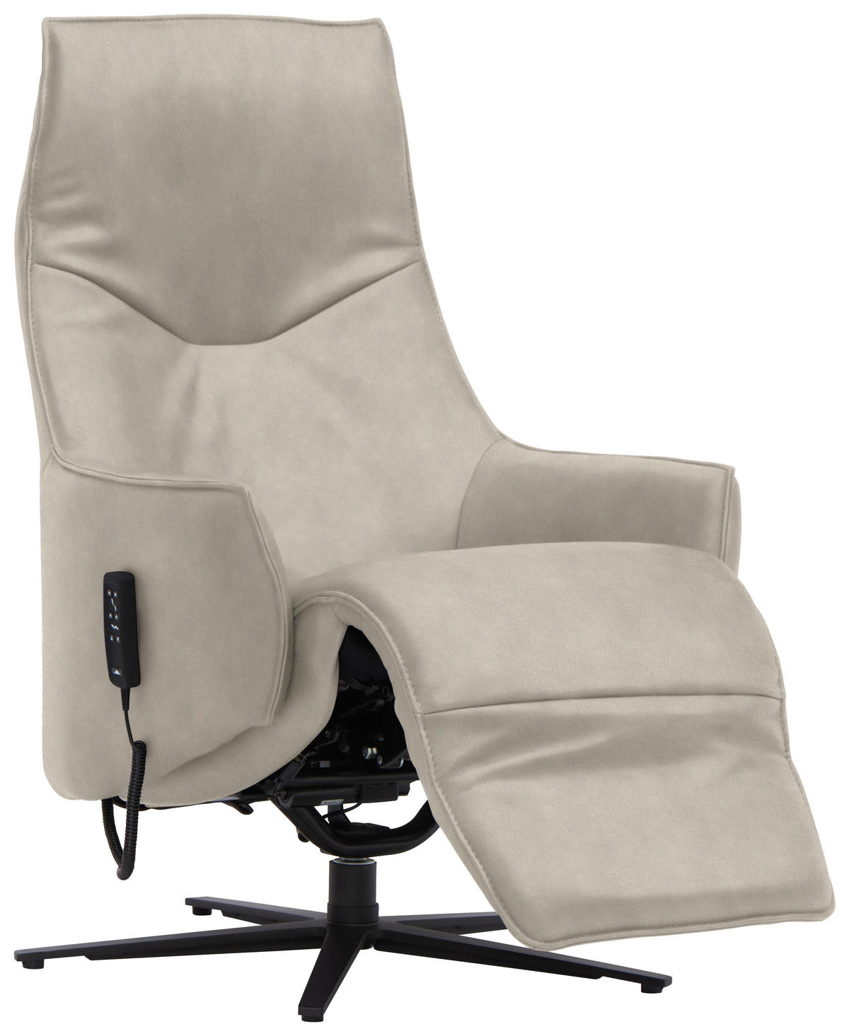 RELAXSESSEL in Leder Ecru  - Ecru/Anthrazit, Design, Leder/Metall (70/85/112cm) - Himolla Komfortklass