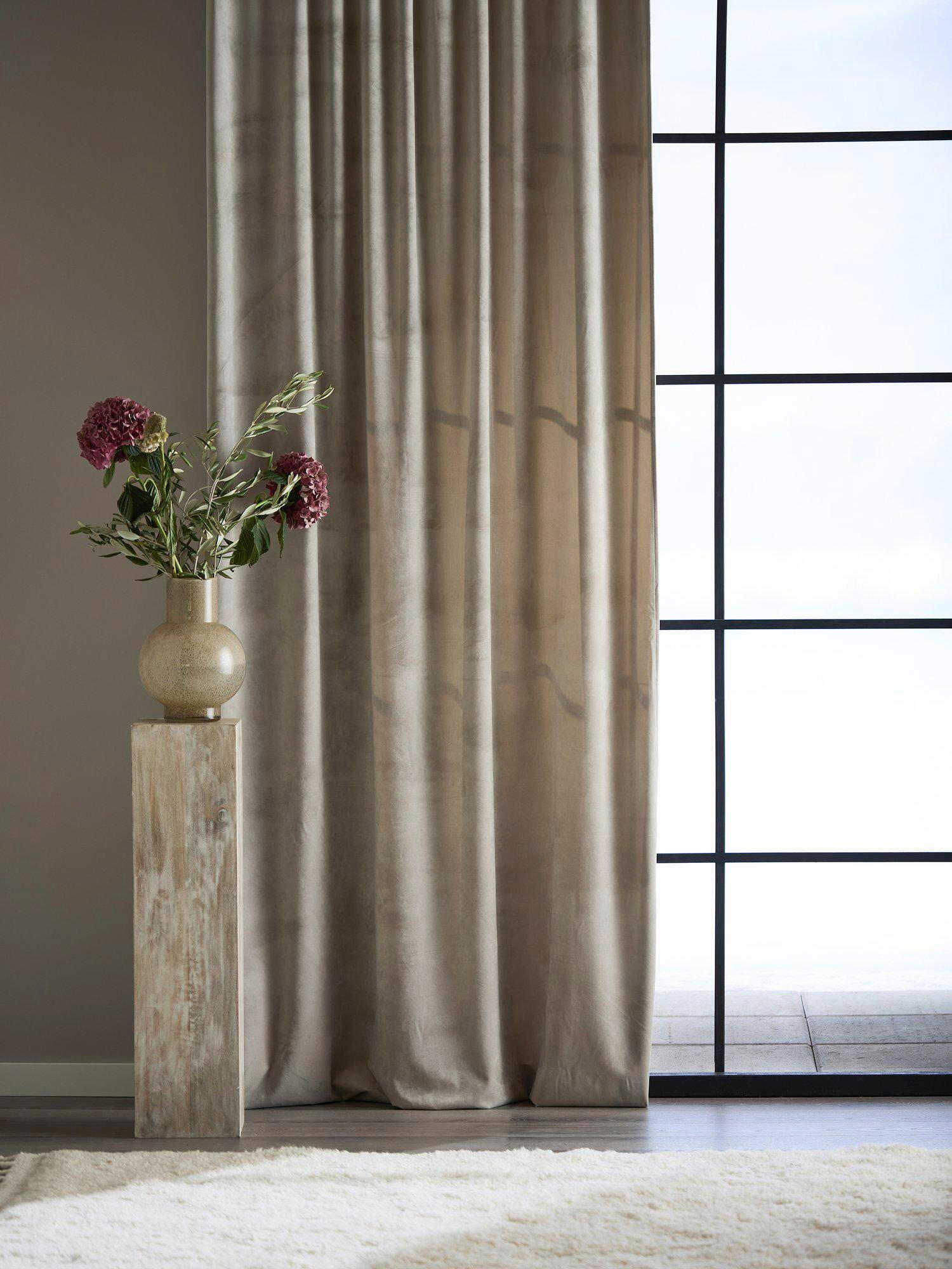 FERTIGVORHANG  black-out (lichtundurchlässig)   135/280 cm 2 Stück  - Taupe, Basics, Textil (135/280cm) - Svanefors