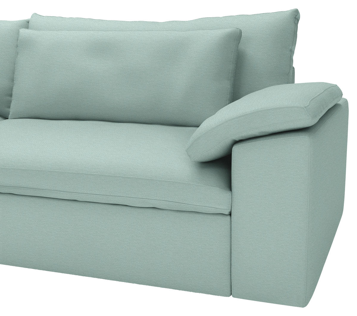 ECKSOFA  Chenille Mintgrün  - Schwarz/Mintgrün, Modern, Kunststoff/Textil (198/306cm) - Carryhome