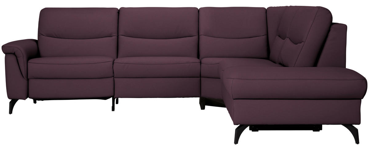 ECKSOFA  in Echtleder Violett  280/249 cm  - Anthrazit/Violett, Design, Leder/Metall (280/249cm) - Himolla Komfortklass