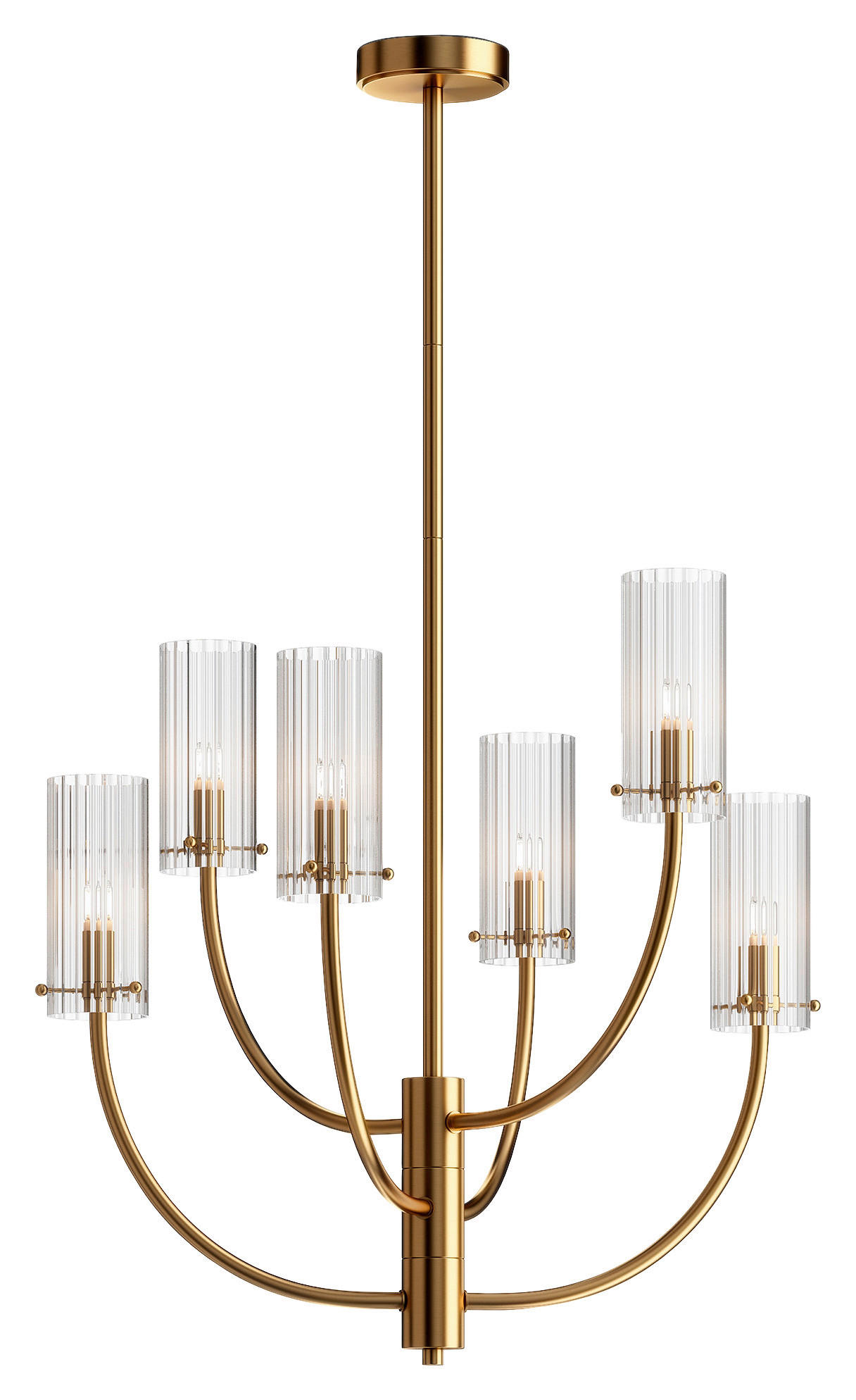 KRONLEUCHTER 61/44,7/61 cm   - Messingfarben, Trend, Glas/Metall (61/44,7/61cm) - MAYTONI