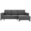 ECKSOFA in Flachgewebe Grau  - Schwarz/Grau, Design, Textil/Metall (244/156cm) - Livetastic
