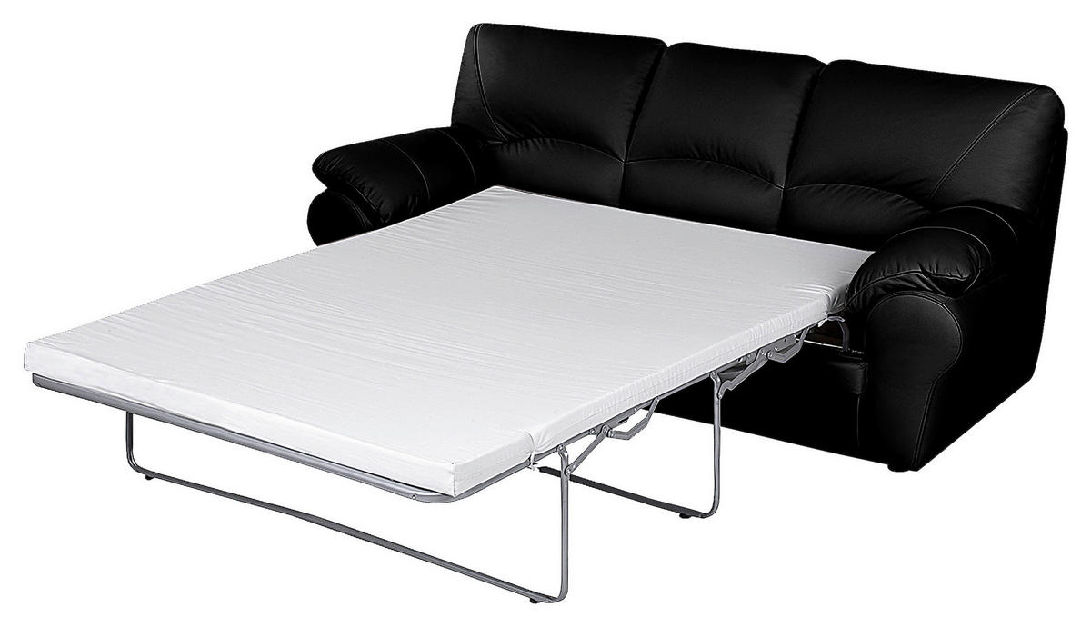SCHLAFSOFA in Leder Schwarz  - Schwarz, Design, Leder/Kunststoff (205/92/85cm) - Livetastic