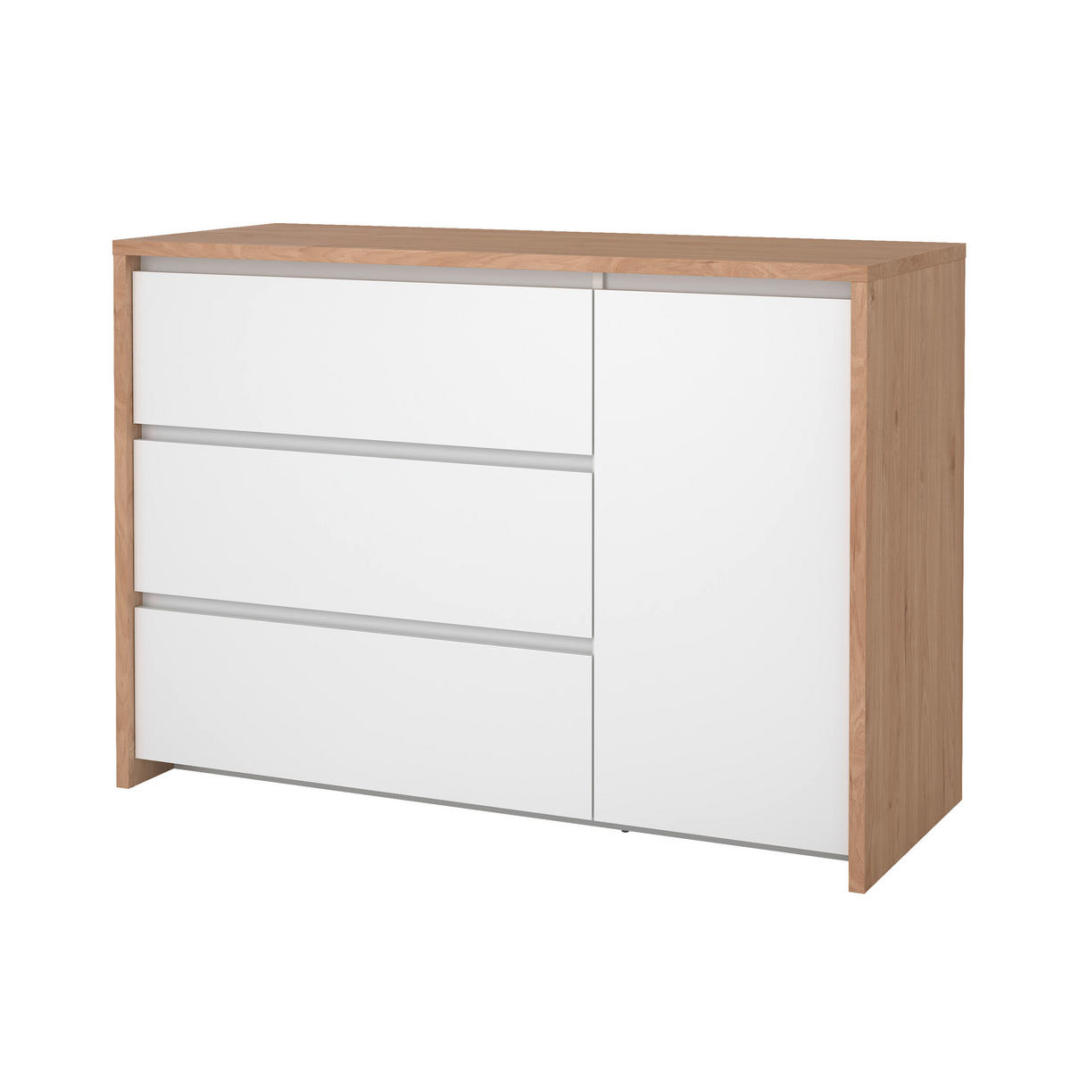 KOMMODE  in 119/84/48 cm  - Eichefarben/Weiß, KONVENTIONELL, Holzwerkstoff (119/84/48cm) - Boxxx