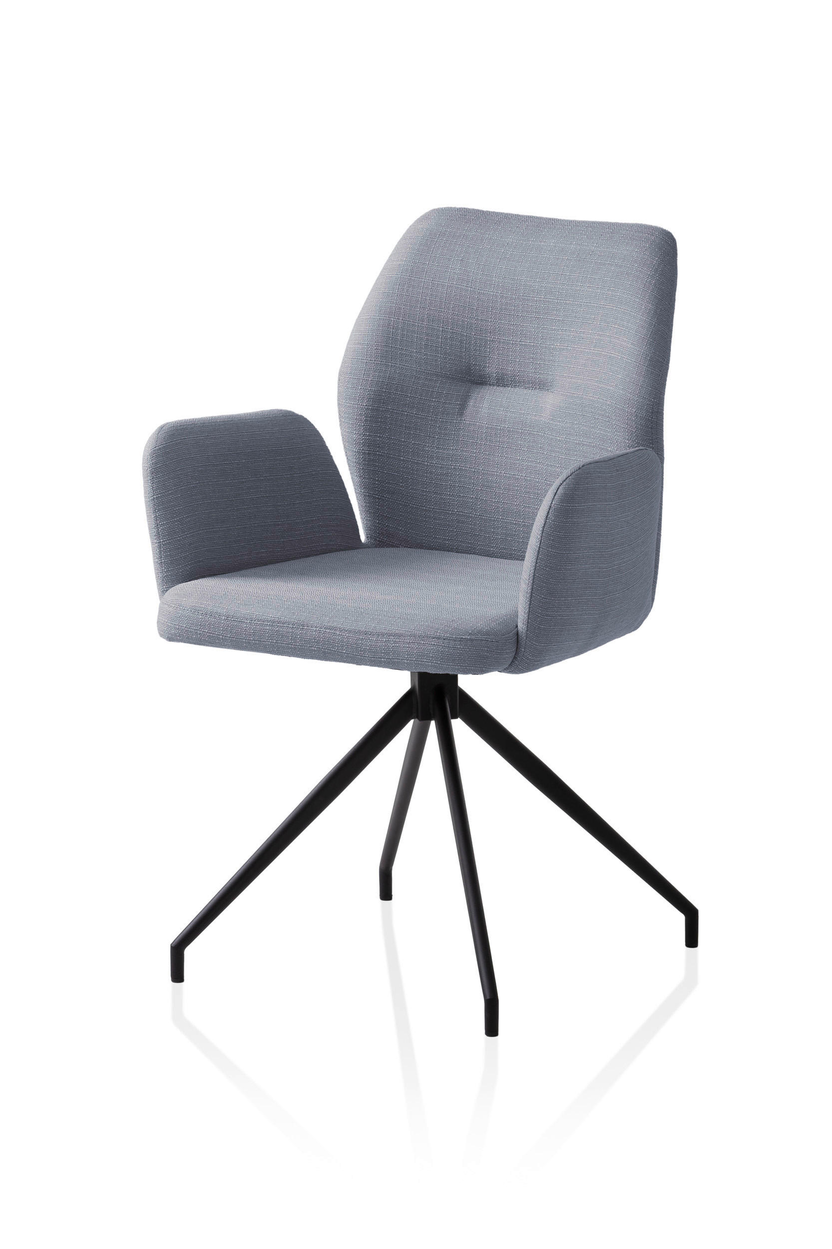 OTOČNÁ STOLIČKA, tkaná textília, tmavosivá - čierna/tmavosivá, Modern, kov/textil (59/88/58cm) - Livetastic