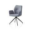 OTOČNÁ STOLIČKA, tkaná textília, tmavosivá - čierna/tmavosivá, Modern, kov/textil (59/88/58cm) - Livetastic