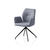 OTOČNÁ STOLIČKA, tkaná textília, tmavosivá - čierna/tmavosivá, Modern, kov/textil (59/88/58cm) - Livetastic