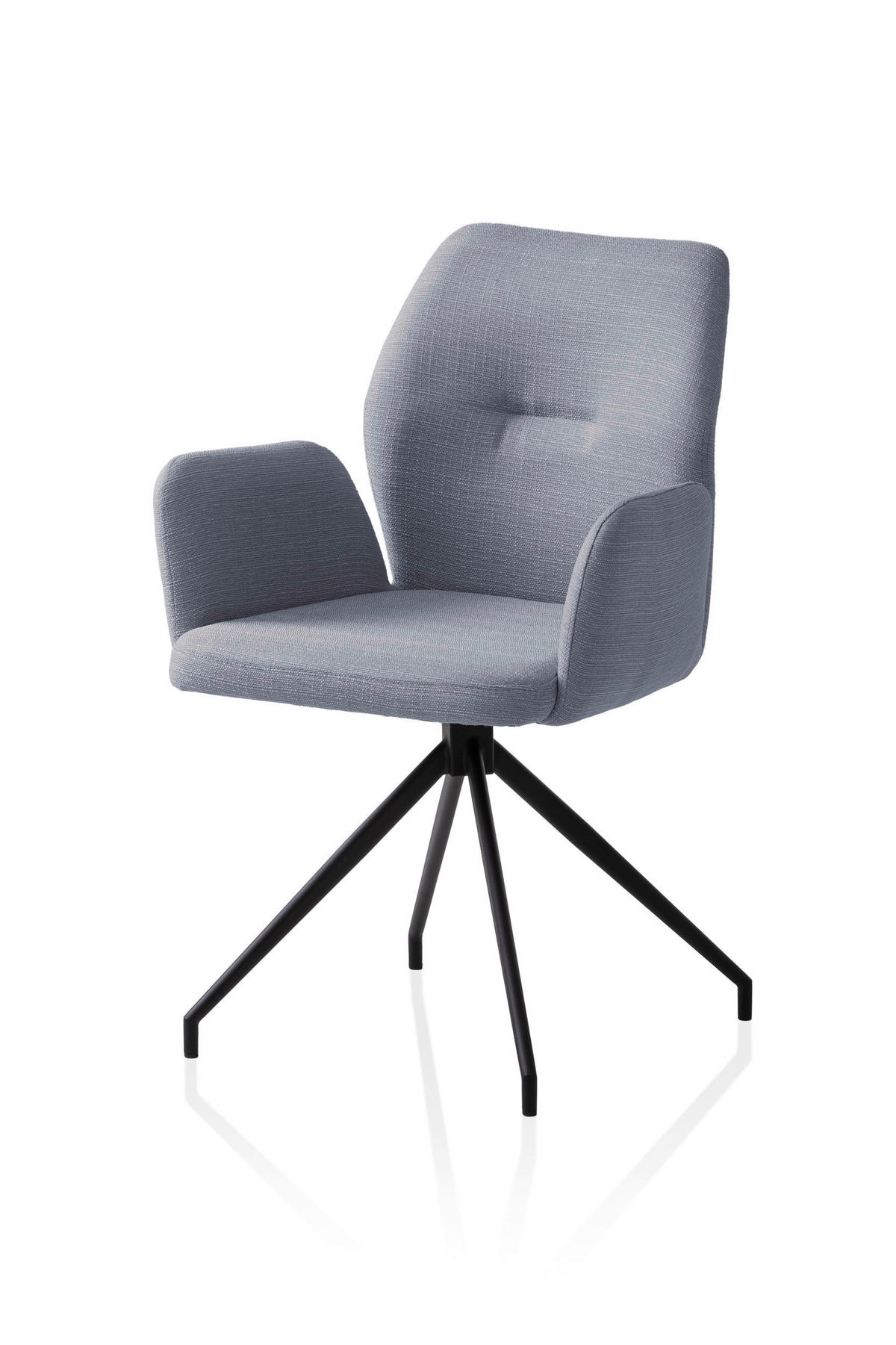 OTOČNÁ STOLIČKA, tkaná textília, tmavosivá - čierna/tmavosivá, Modern, kov/textil (59/88/58cm) - Livetastic