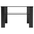 COUCHTISCH in Metall, Glas 115/65/42 cm  - Schwarz/Grau, Design, Glas/Metall (115/65/42cm) - Novel