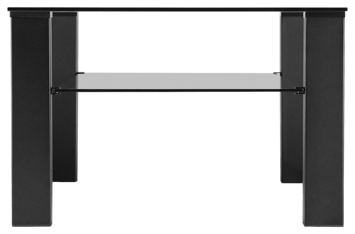 KONFERENČNÝ STOLÍK, čierna, sivá, kov, sklo, 115/65/42 cm - čierna/sivá, Design, kov/sklo (115/65/42cm) - Novel