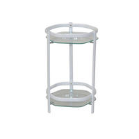 BLUMENTISCH Glas, Metall  - Weiß, Design, Glas/Metall (28/28/45cm) - Metzeler