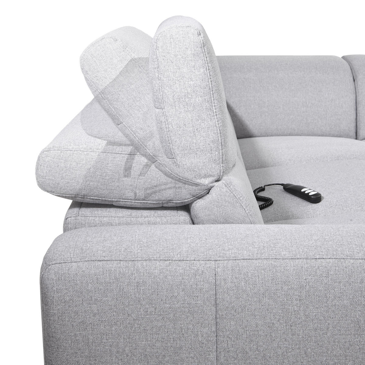 ECKSOFA Grau Flachgewebe  - Schwarz/Grau, Design, Textil/Metall (238/290cm) - Pure Home Lifestyle