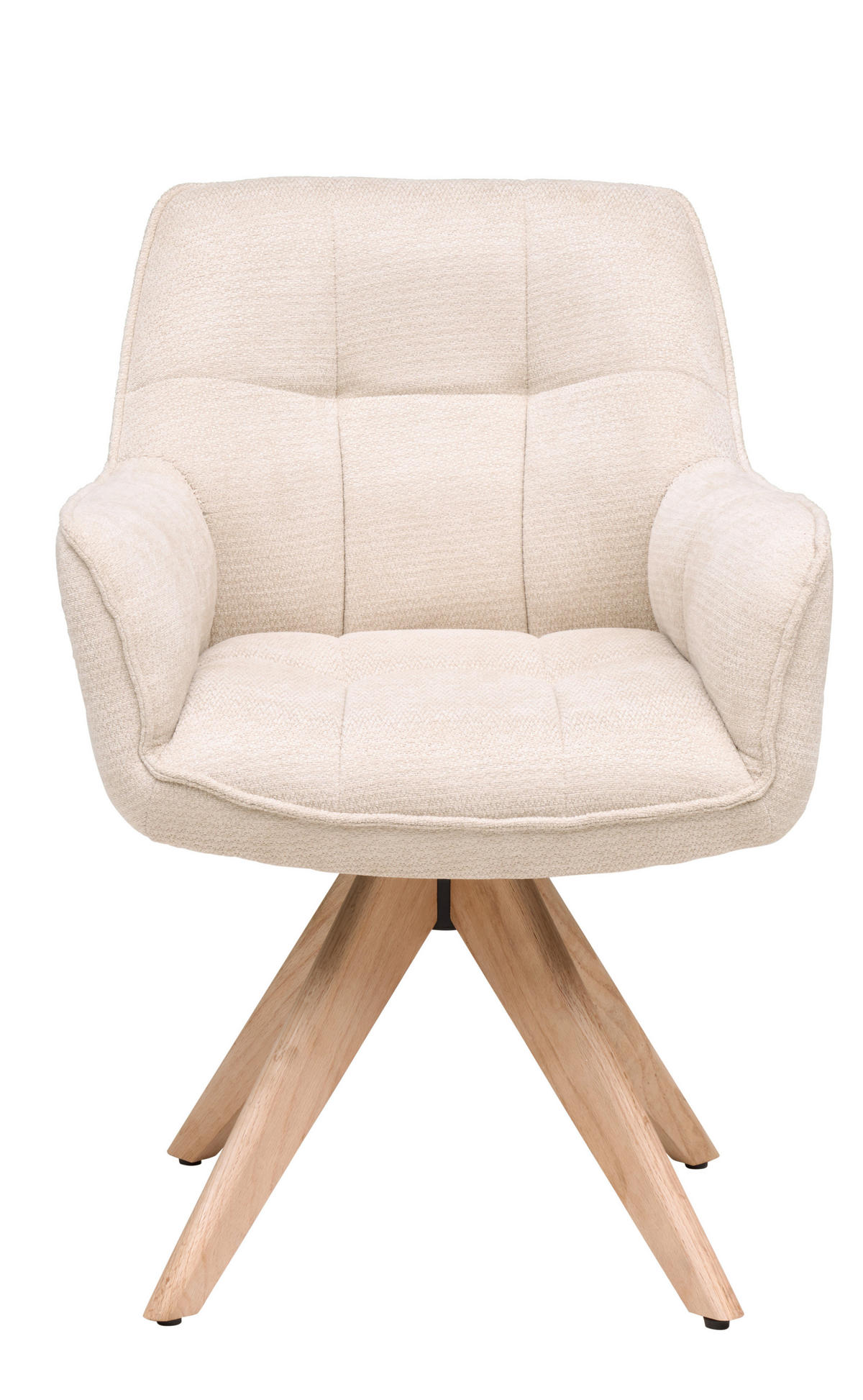 ARMLEHNSTUHL  Sitzfläche 360° drehbar Chenille  - Eichefarben/Beige, Basics, Holz/Textil (64/85/62cm) - Livetastic