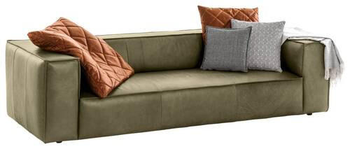 3-SITZER-SOFA in Echtleder Grün  - Schwarz/Grün, Modern, Leder/Kunststoff (260/66/104cm) - W.Schillig