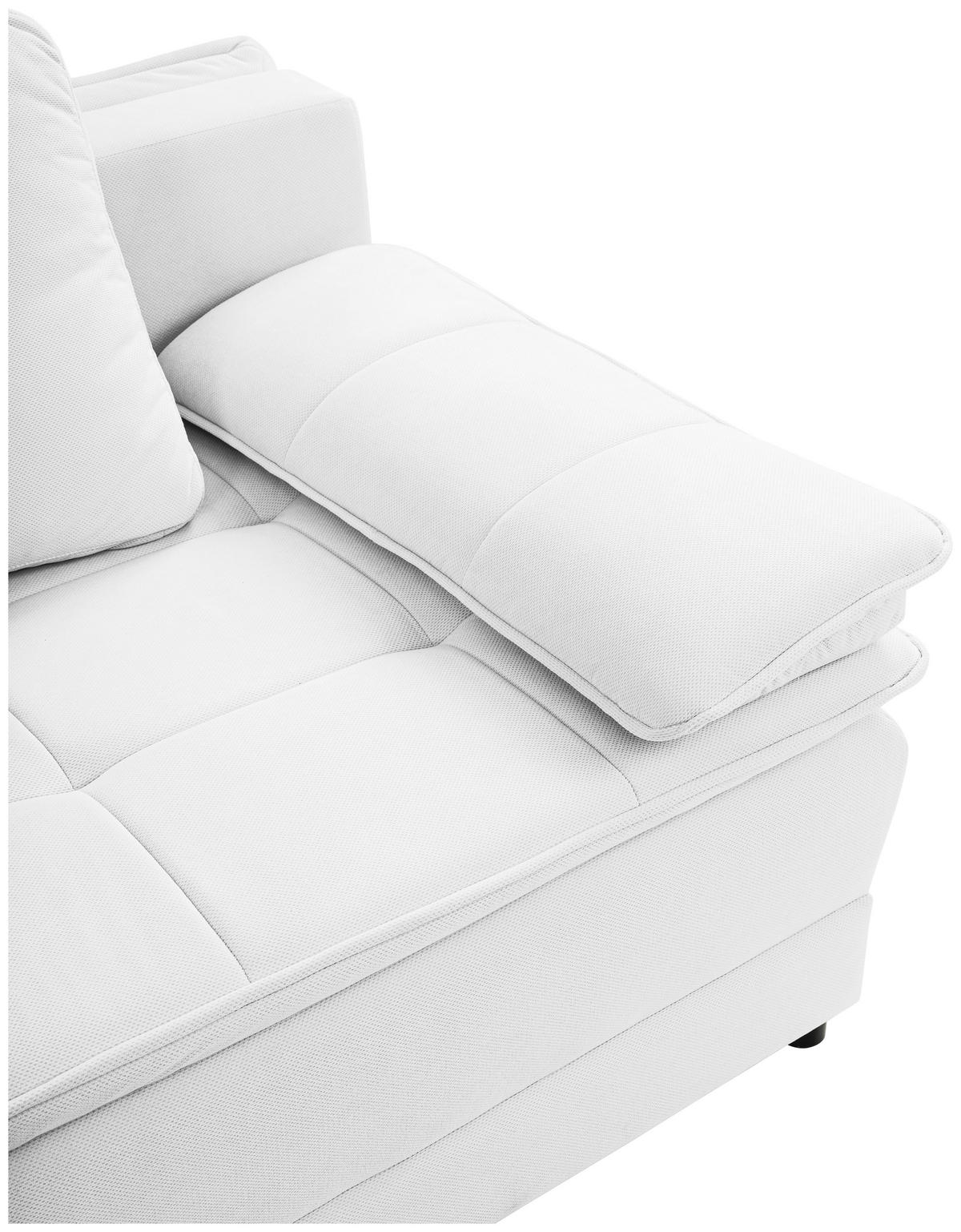 SCHLAFSOFA  mit Liegefunktion Webstoff Weiß  - Schwarz/Weiß, MODERN, Kunststoff/Textil (202/73-92/105cm) - MID.YOU