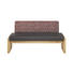 SITZBANK Chenille, Lederlook Eichefarben, Weinrot - Eichefarben/Weinrot, KONVENTIONELL, Holz/Textil (160cm) - Venda