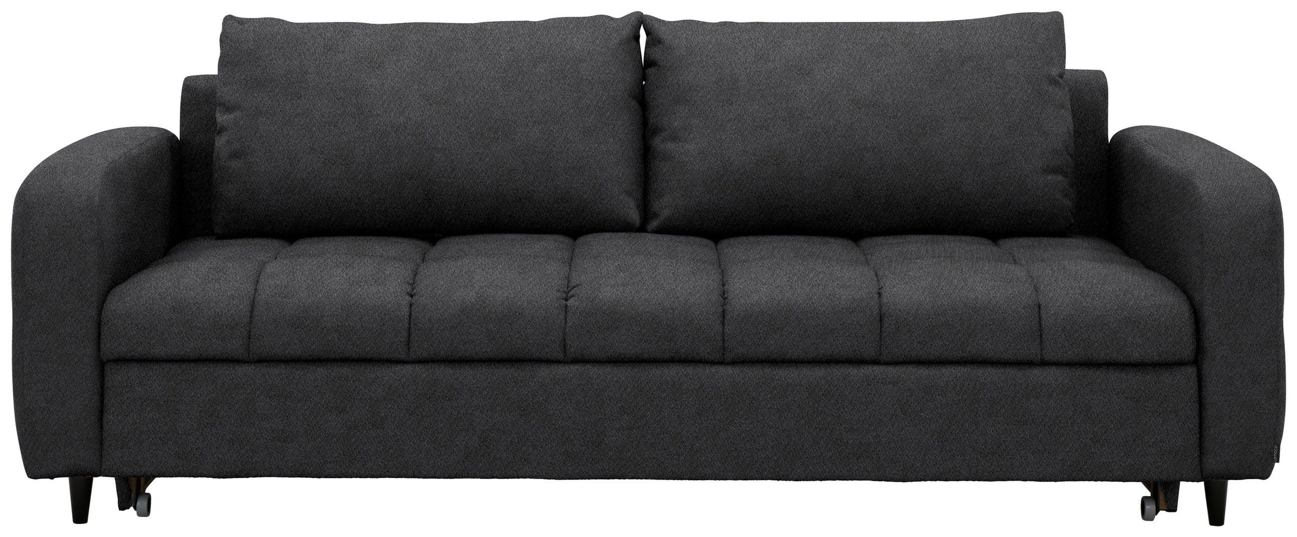 SCHLAFSOFA Webstoff Anthrazit Stoffauswahl, Bettfunktion erhältlich, Rücken echt, Armteil links, Armteil rechts  - Anthrazit/Schwarz, Design, Holz/Textil (236/88/101cm) - Lomoco