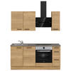 KÜCHENBLOCK 180 cm   in Eichefarben, Schieferfarben  - Schieferfarben/Eichefarben, MODERN, Holzwerkstoff/Metall (180cm) - Nobilia