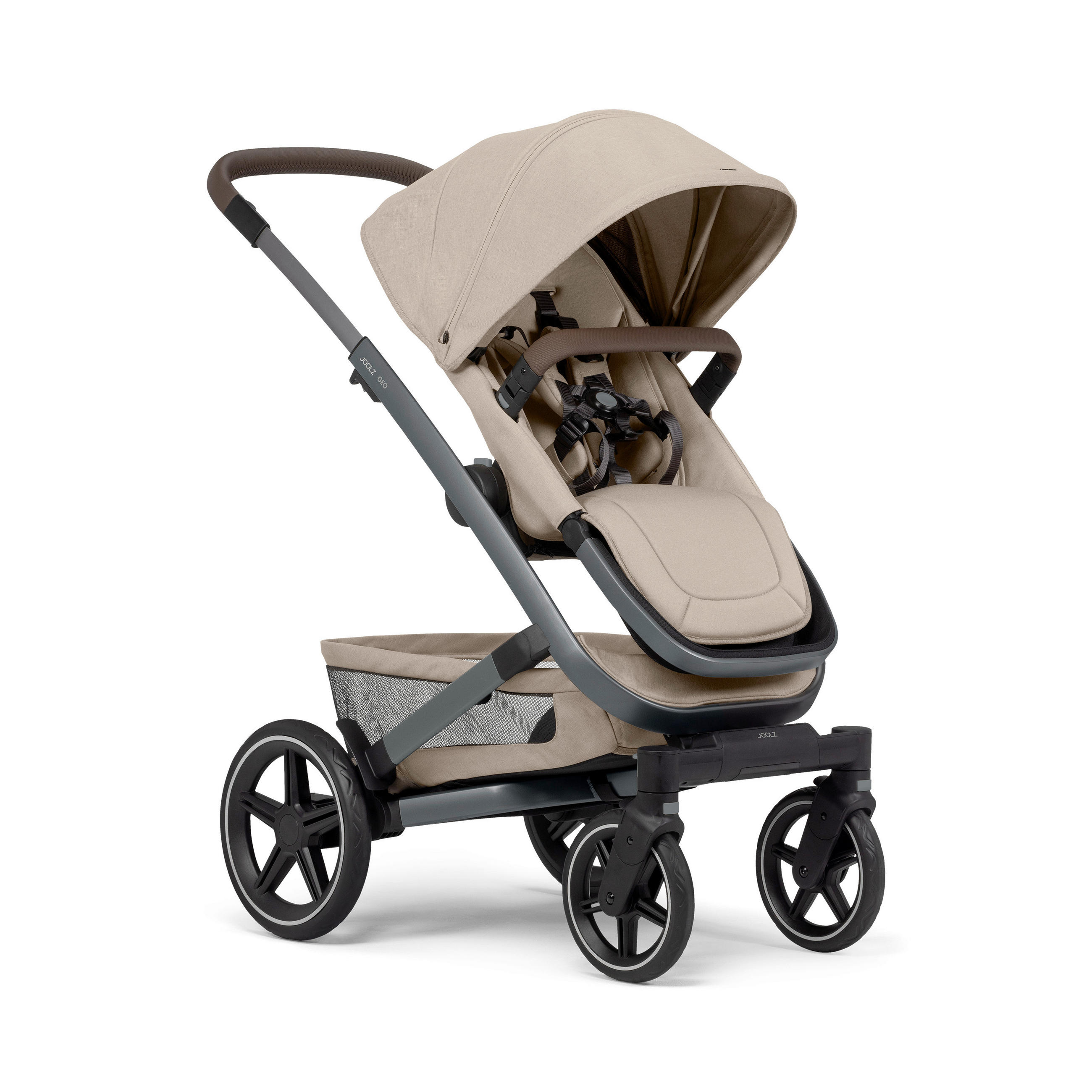 KINDERWAGENSET  Geo3 Mono  Sandy Taupe  - Sandfarben/Grau, Basics, Textil/Metall (60/92-113/77-105cm) - Joolz