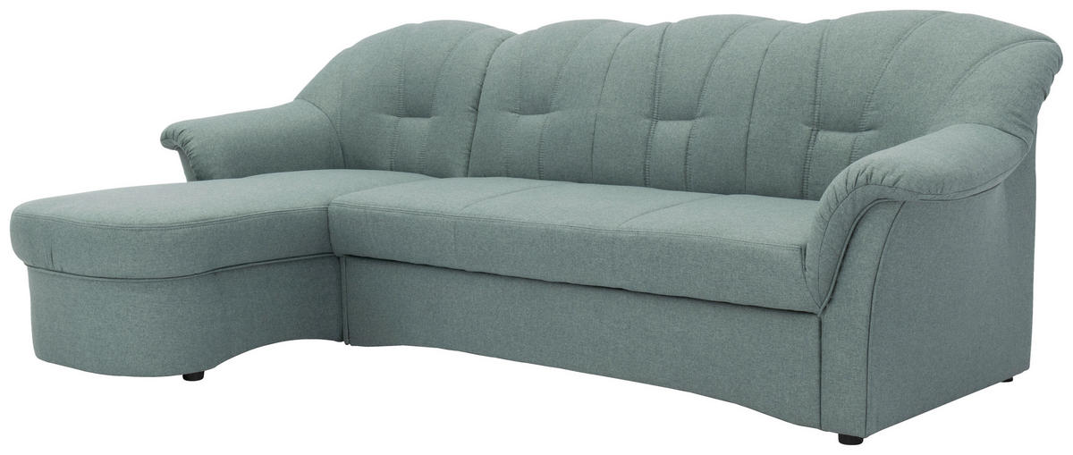 ECKSOFA Hellblau Webstoff  - Schwarz/Hellblau, KONVENTIONELL, Kunststoff/Textil (142/233cm) - MID.YOU