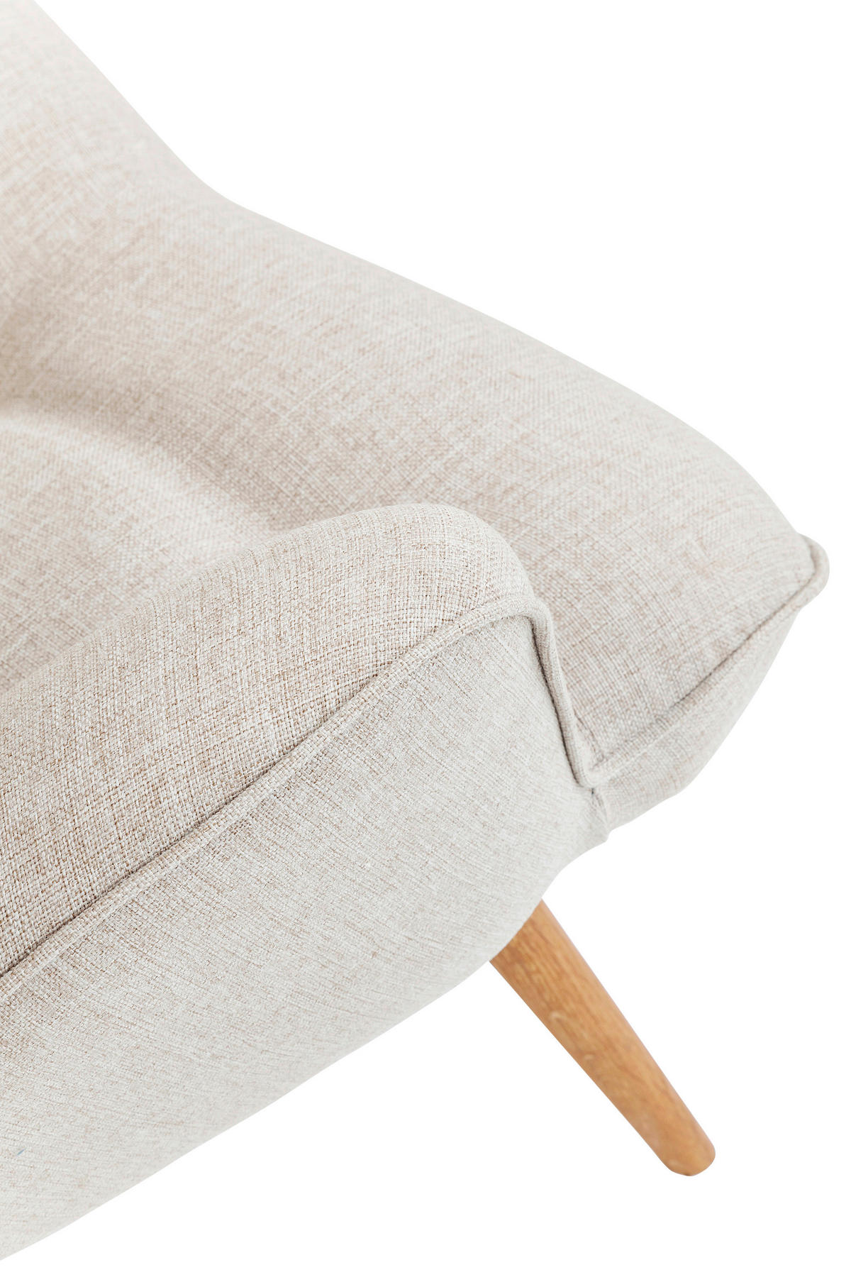 OHRENSESSEL in Fleece Creme  - Creme/Naturfarben, Trend, Holz/Textil (73/94/83cm) - Kare-Design