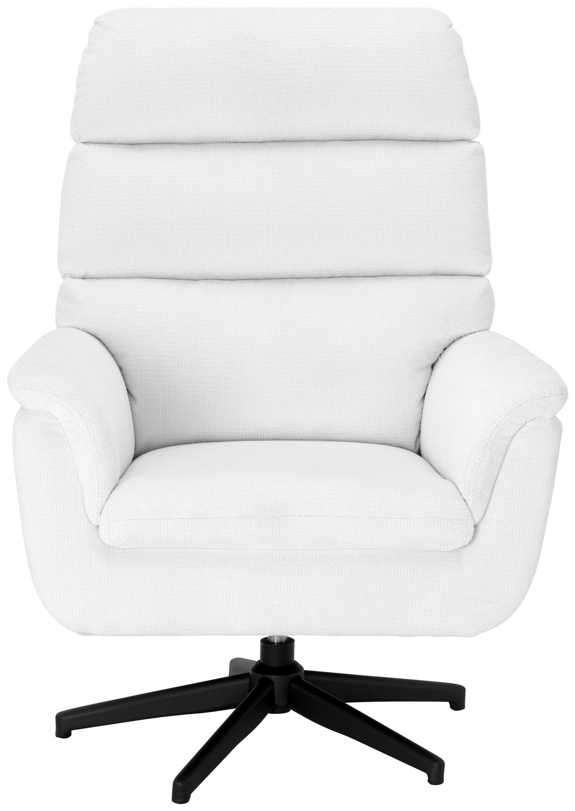 SESSEL in Webstoff Weiß  - Schwarz/Weiß, KONVENTIONELL, Textil/Metall (76/103/89cm) - Livetastic