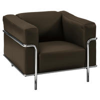 SESSEL in Echtleder Dunkelgrün  - Chromfarben/Dunkelgrün, Design, Leder/Metall (91/67/96cm) - Johann Jakob