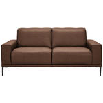 2-SITZER-SOFA  in Echtleder Braun   - Schwarz/Braun, Design, Leder/Metall (180/82/92cm) - Johann Jakob