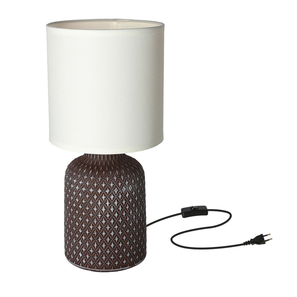 BORDSLAMPA 15/15/32 cm   - vit/pink, Klassisk, textil/plast (15/15/32cm)