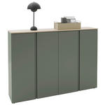 SCHUHSCHRANK 158,2/113,2/34 cm  - Eichefarben/Schwarz, Design, Holzwerkstoff/Kunststoff (158,2/113,2/34cm) - Voleo